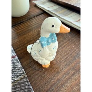 Vintage Made in Japan Goose Ornament Blue Bow Polka Dot Farmhouse‎ Decor